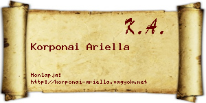 Korponai Ariella névjegykártya